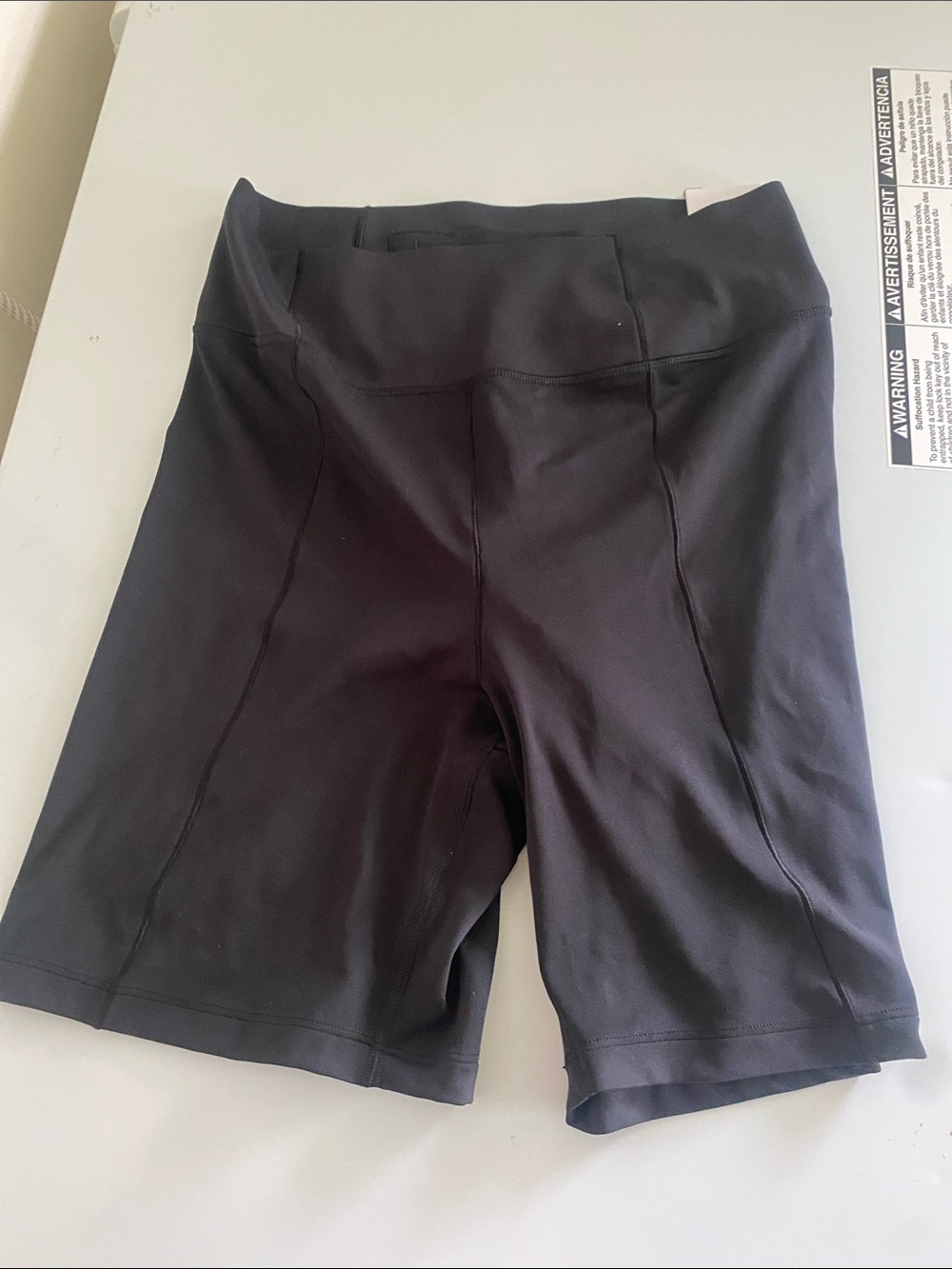 PINK Victoria's Secret Black High-Rise Bike Shorts with Pocket